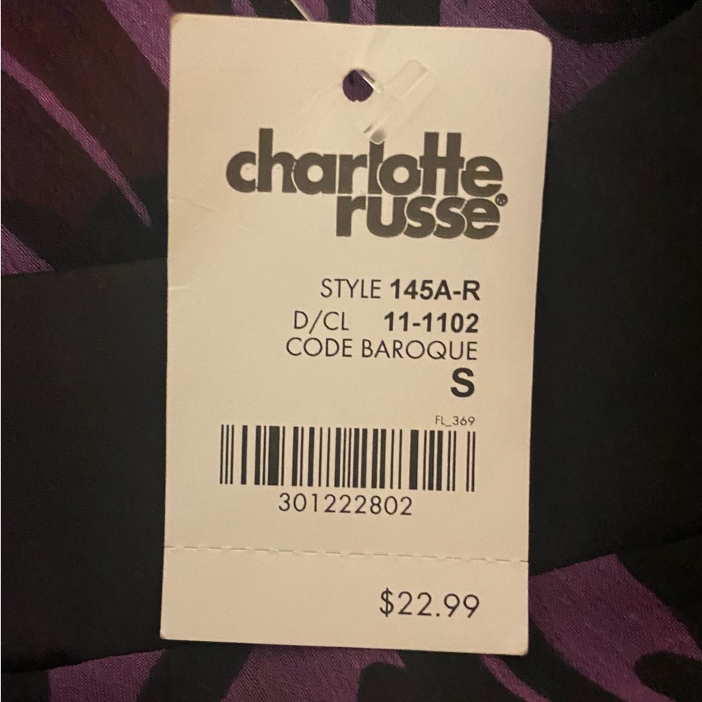 NWT-Charlotte Russe sheer sexy One-sleeved blouse - Picture 5 of 5